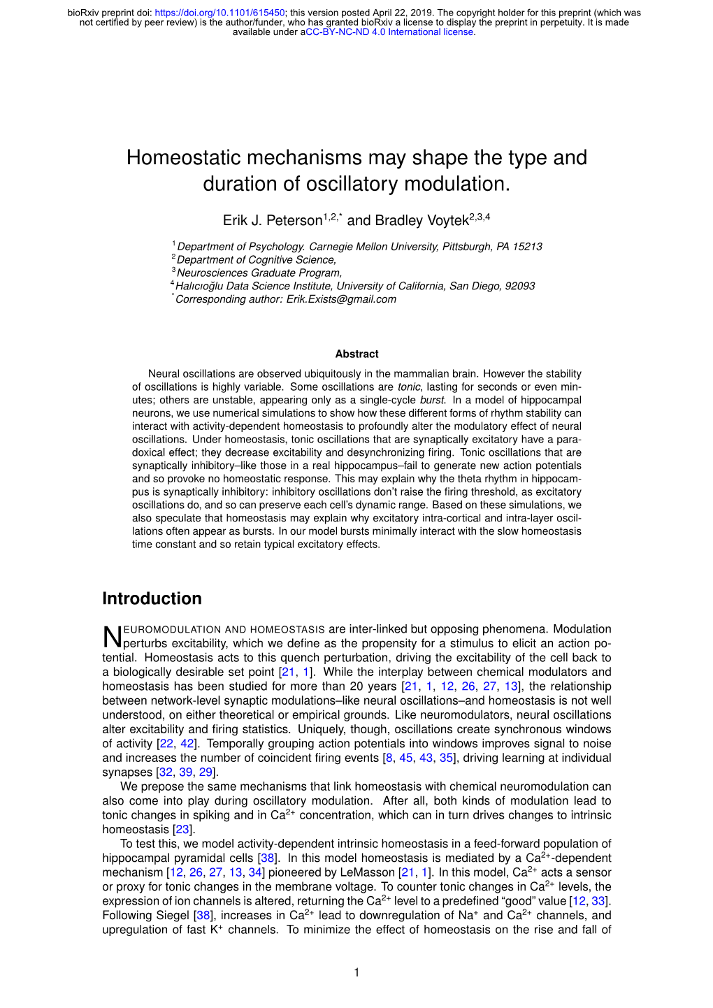 Homeostatic Mechanisms May Shape the Type and Duration of Oscillatory Modulation