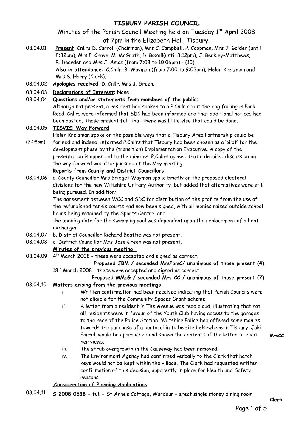 Tisbury Parish Council s2