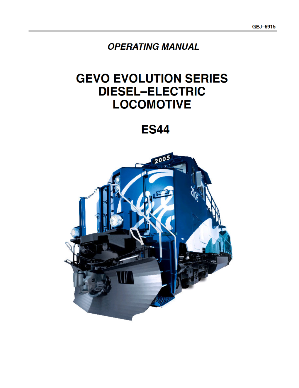GE GEVO ES44 Operators Manual