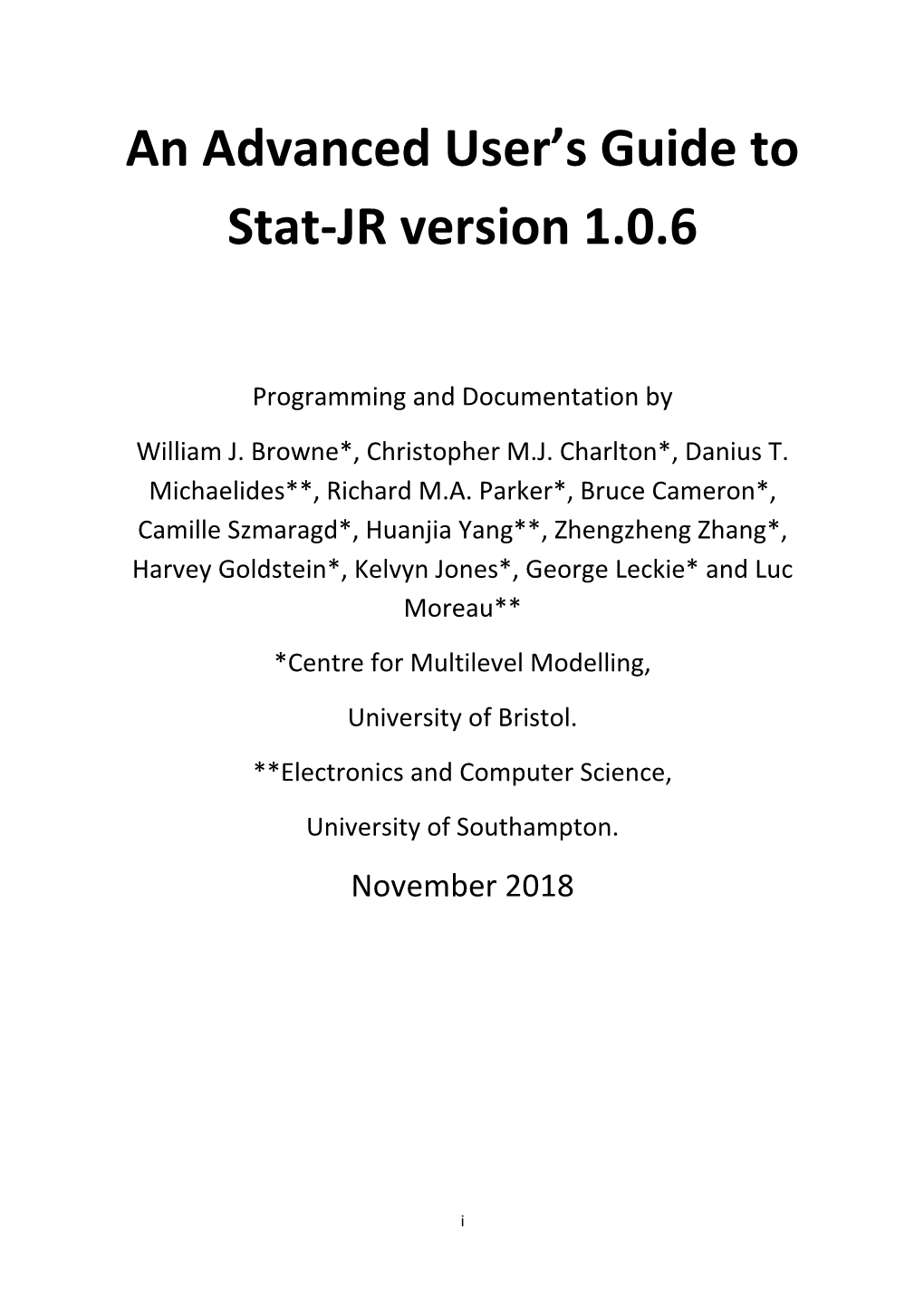 Stat-JR Advanced User's Guide