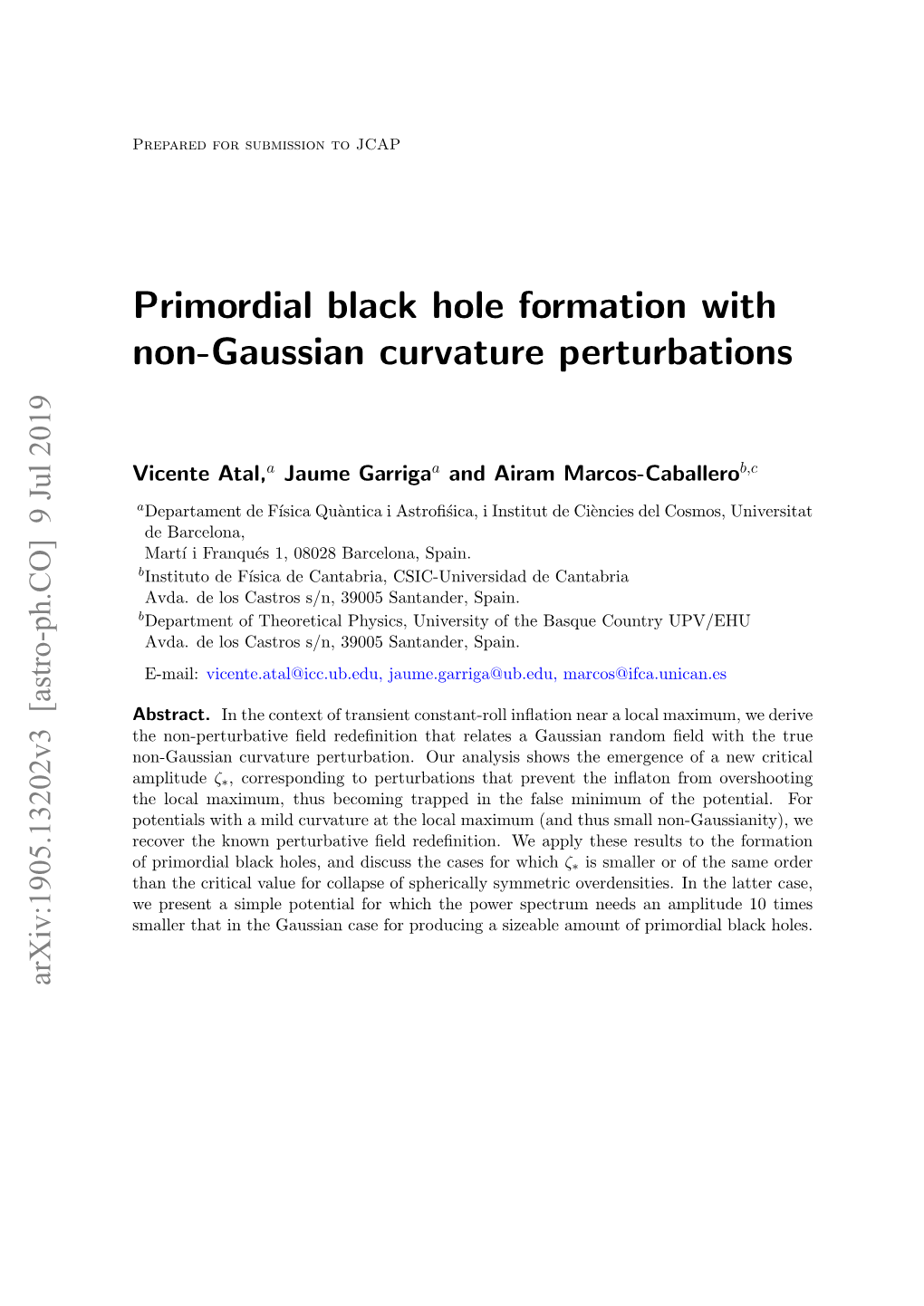 Primordial Black Hole Formation with Non-Gaussian Curvature Perturbations