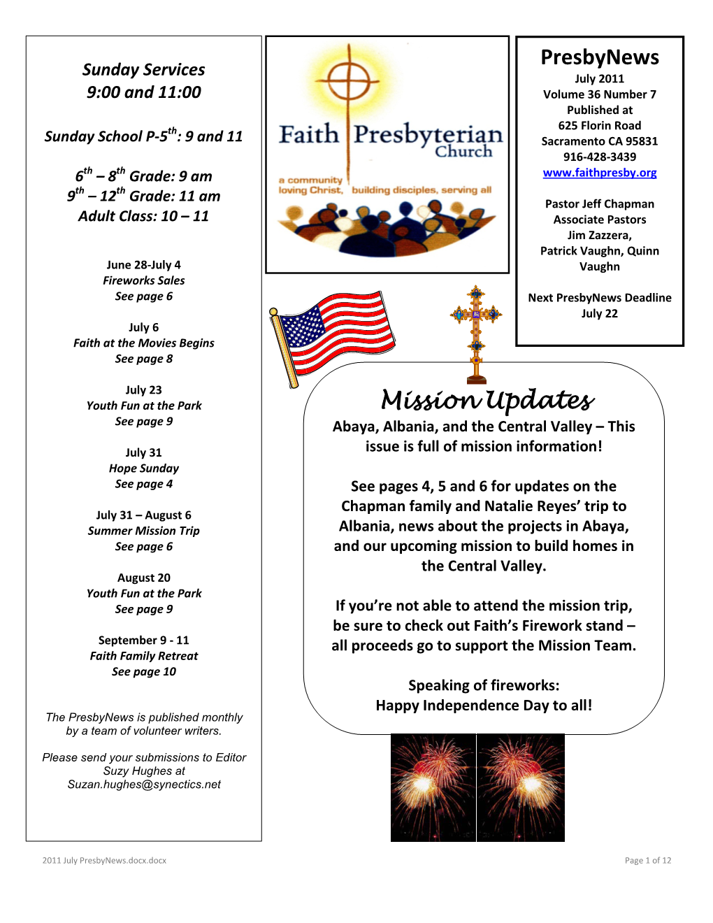 Presbynews Mission Updates