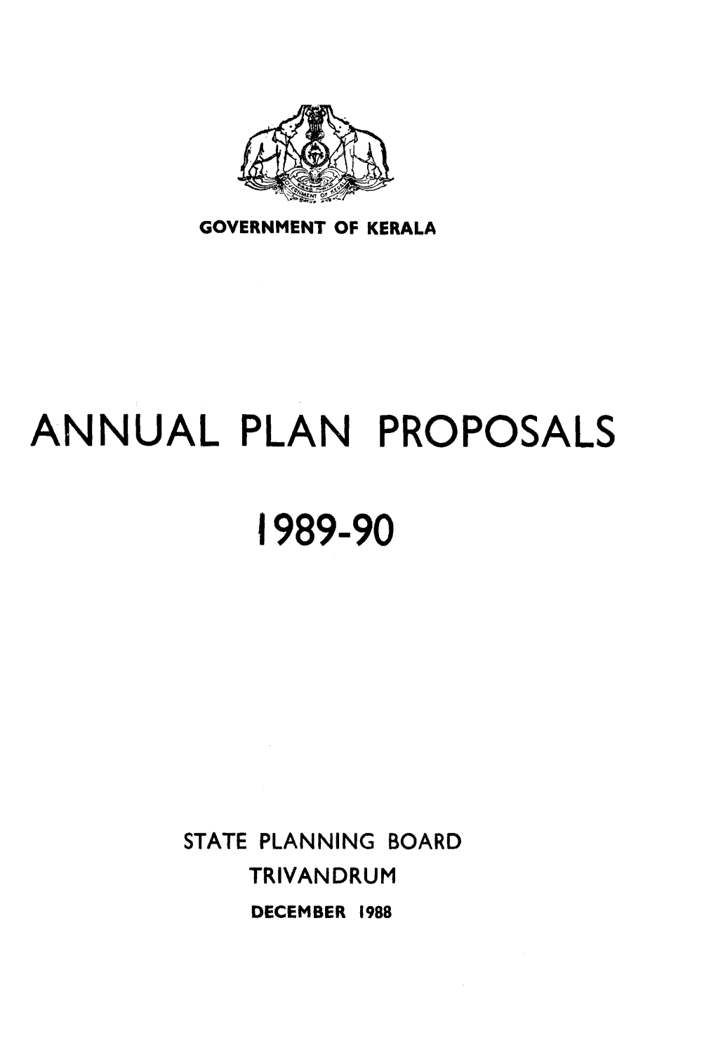 Annual Plan Proposals