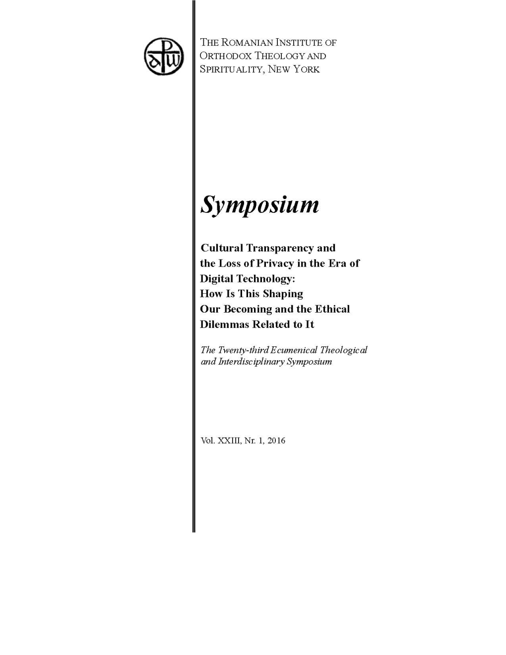 Symposium XXIII - 2016.Pdf