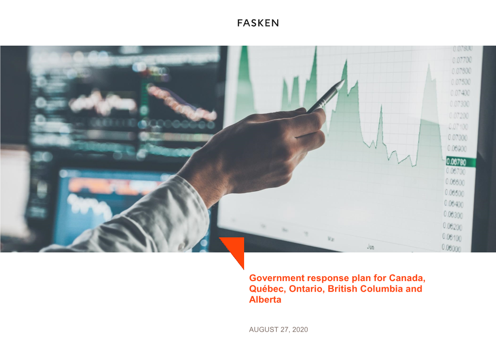 Government Response Plan for Canada, Québec, Ontario, British Columbia and Alberta