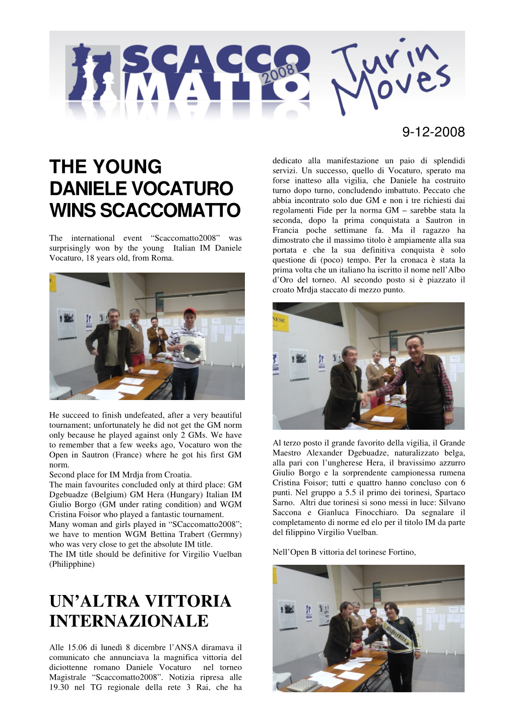 The Young Daniele Vocaturo Wins Scaccomatto