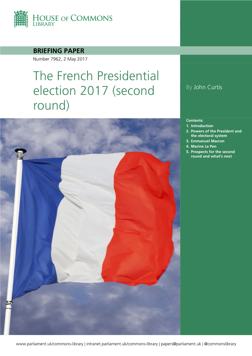 The French Presidential Election 2017 (Second Round)