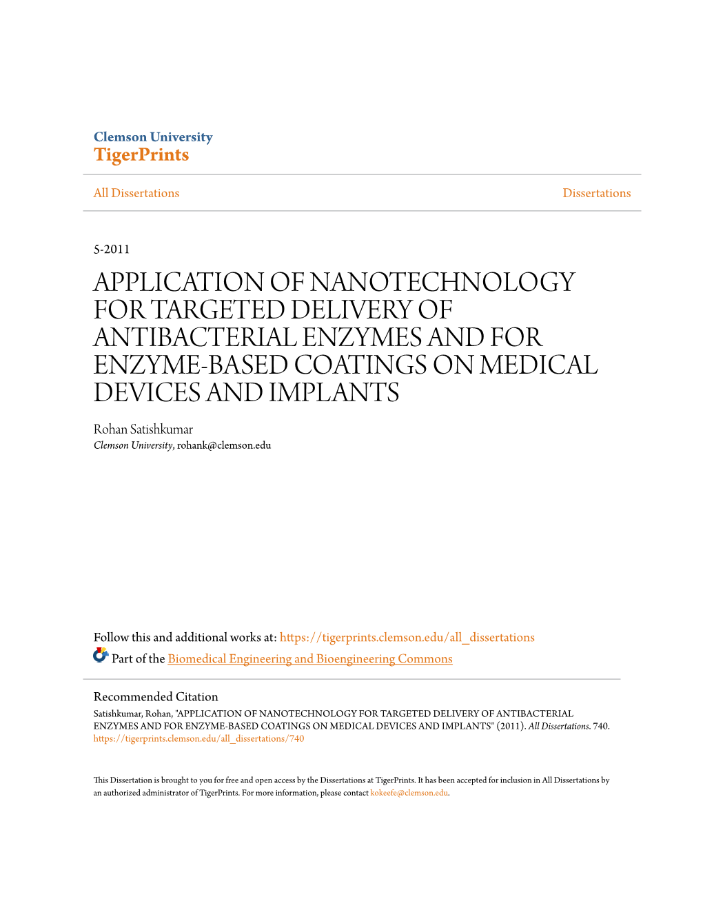 Application of Nanotechnology For