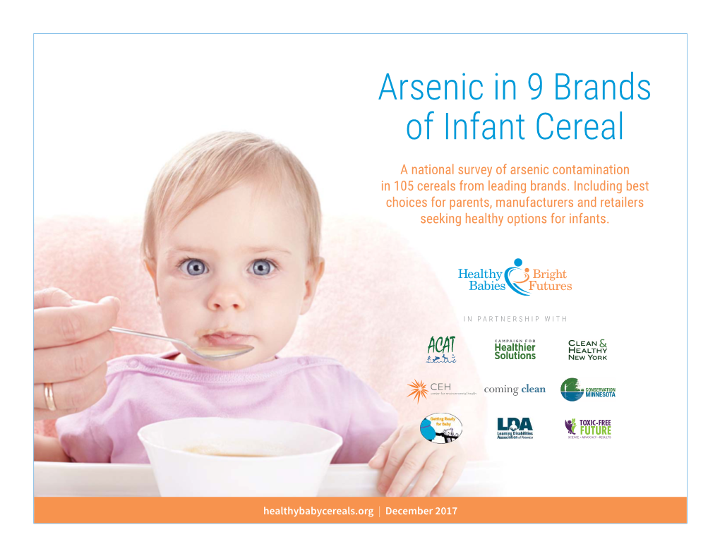 Arsenic in 9 Brands of Infant Cereal
