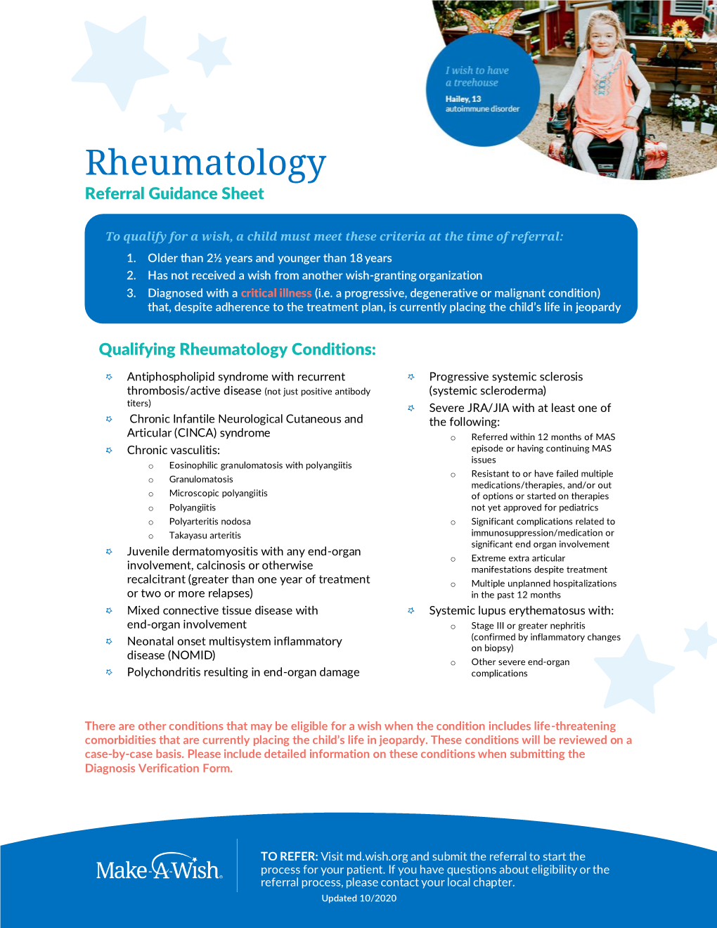 Rheumatology Referral Guidance Sheet