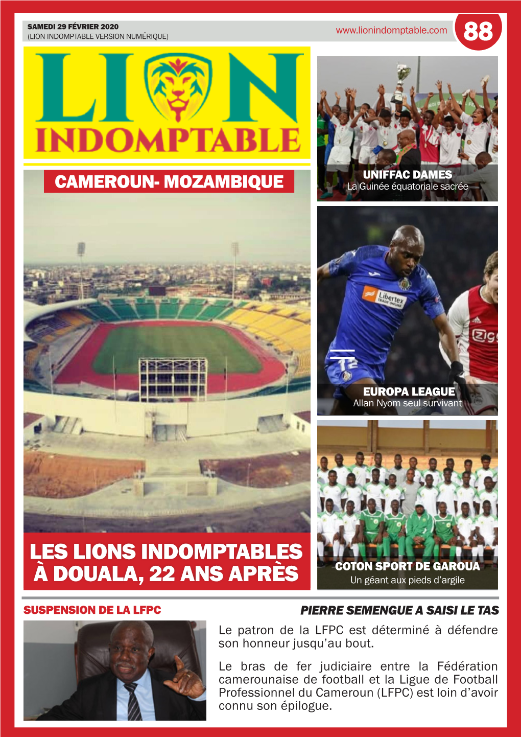 Les Lions Indomptables À Douala, 22 Ans Après