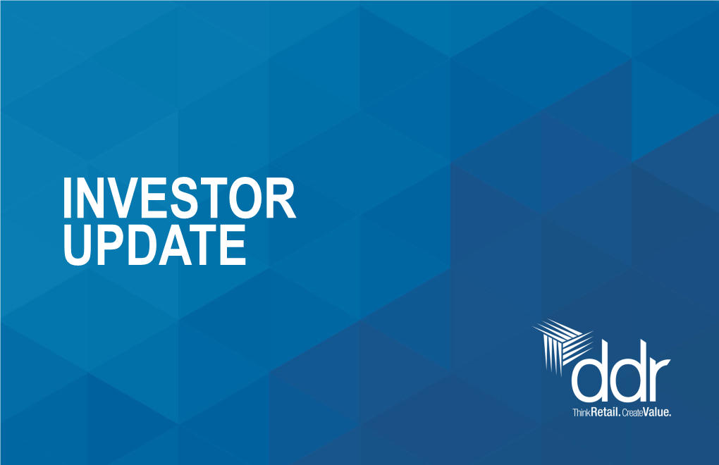 Investor Update Safe Harbor