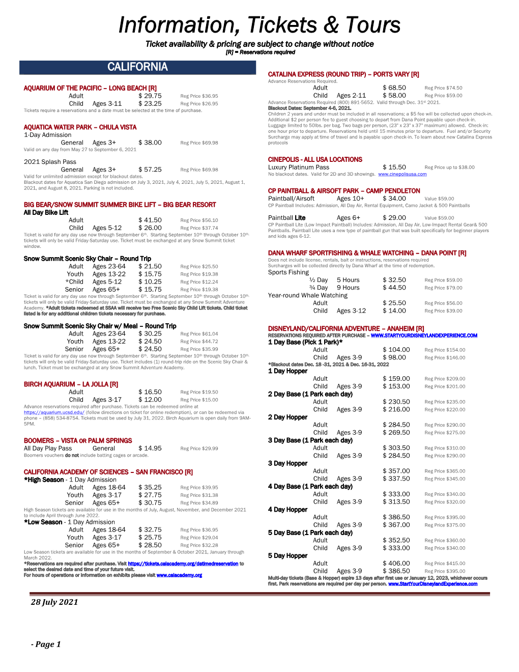 ITT Price List