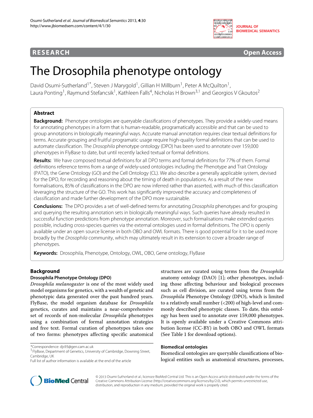 The Drosophila Phenotype Ontology