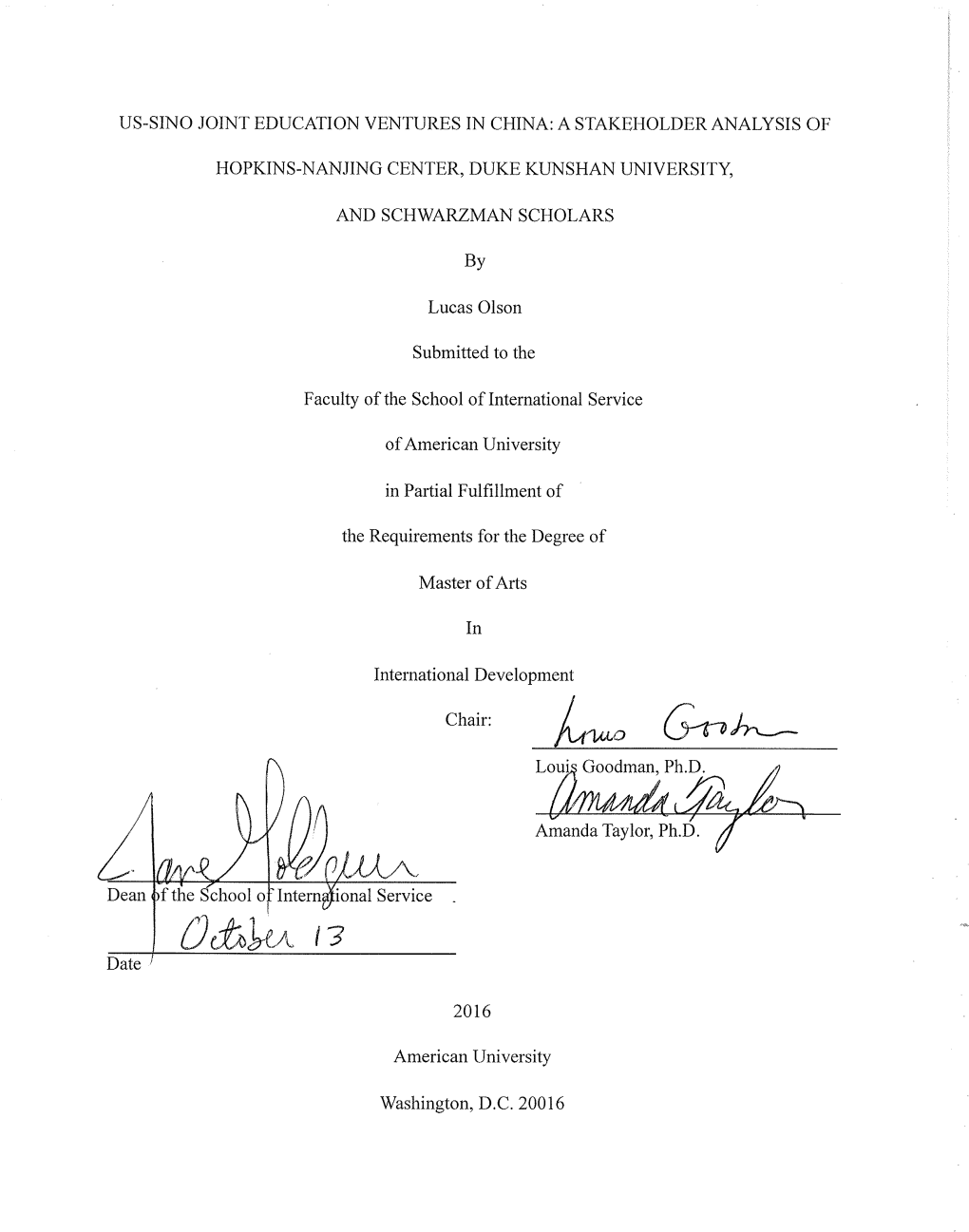 Us-Sino Joint Education Ventures in China: a Stakeholder Analysis Of