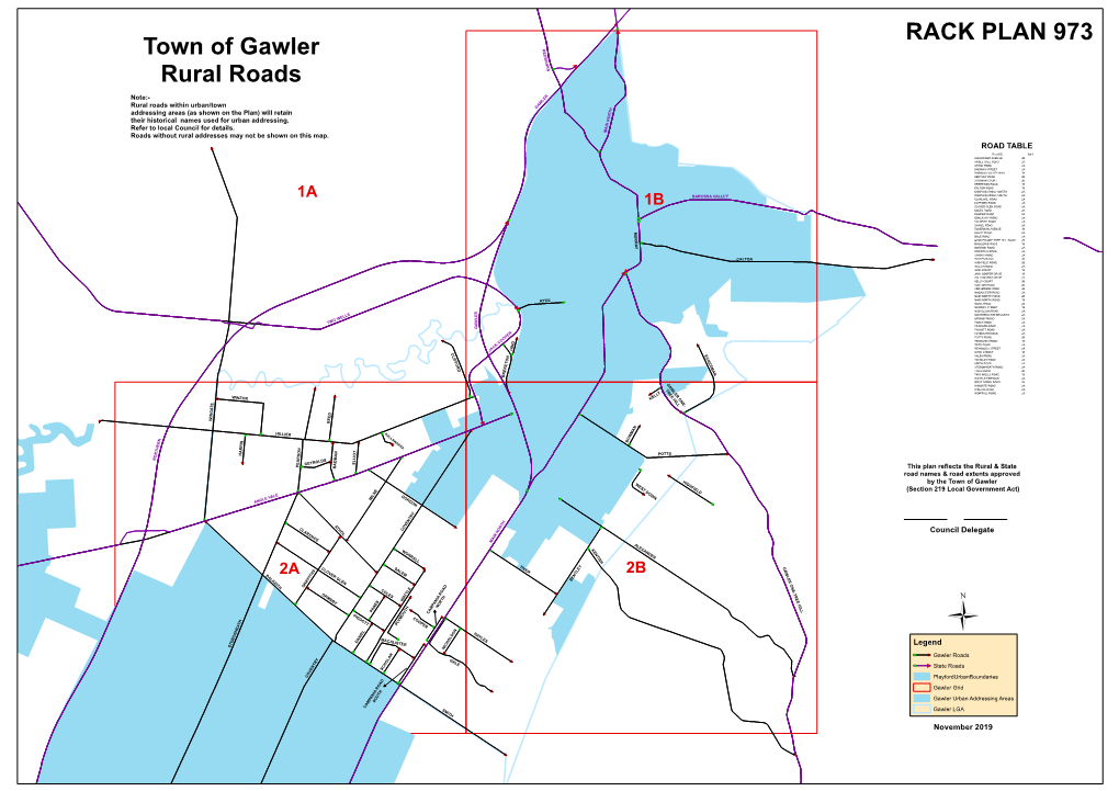 Town of Gawler Rural Roads Rack Plan