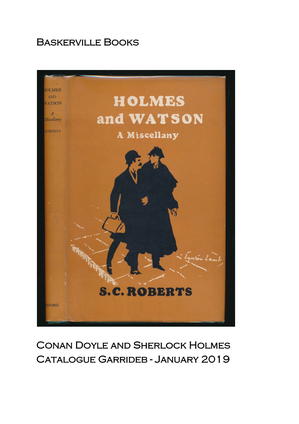 Baskerville Books Conan Doyle and Sherlock Holmes Catalogue Garrideb