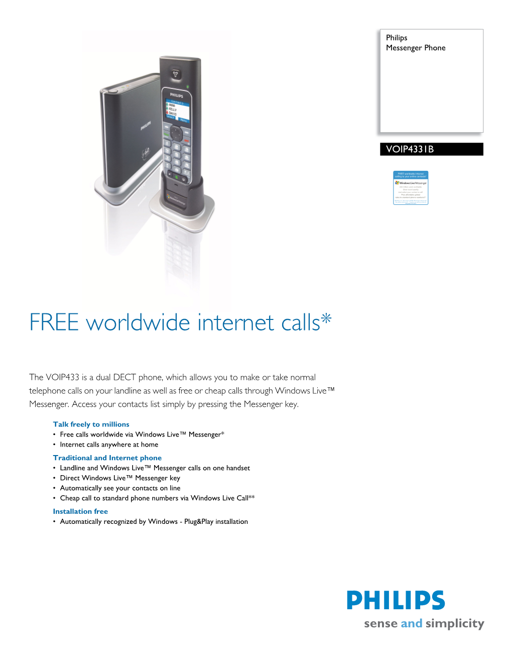 VOIP4331B/37 PHILIPS Messenger Phone