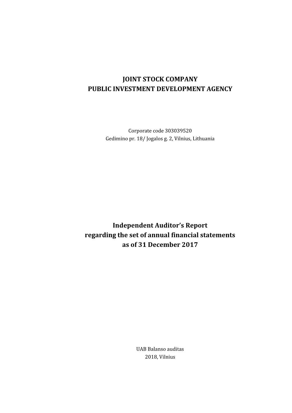 Joint Stock Company Public Investment Development Agency