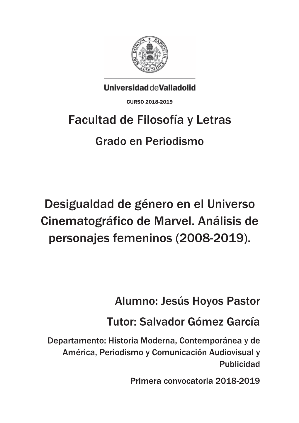 Facultad De Filosofía Y Letras Desigualdad De Género En El