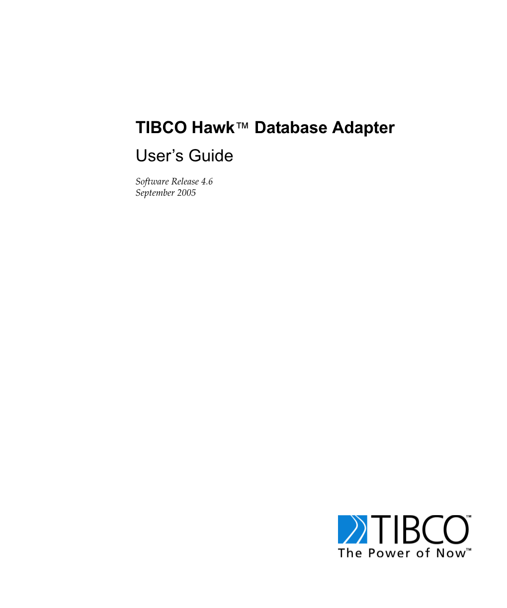 TIBCO Hawk™ Database Adapter User's Guide