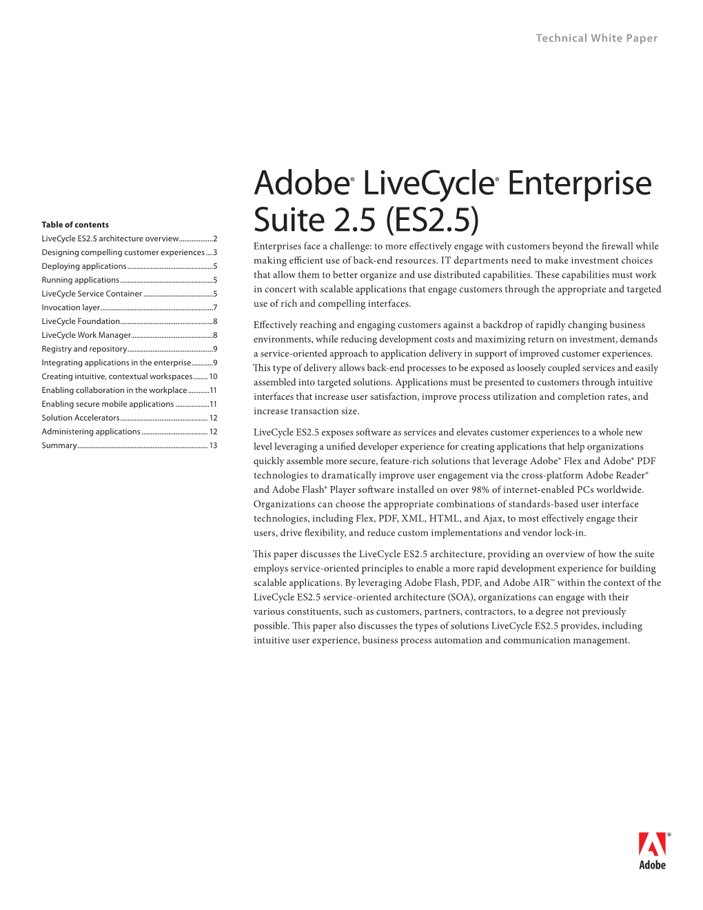 Adobe® Livecycle® Enterprise Suite 2.5 (ES2.5)