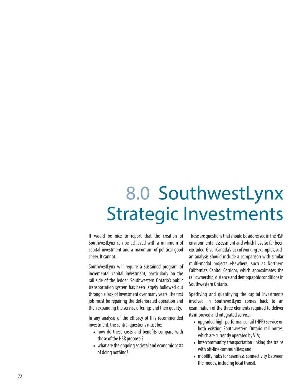 8.0 Southwestlynx Strategic Investments
