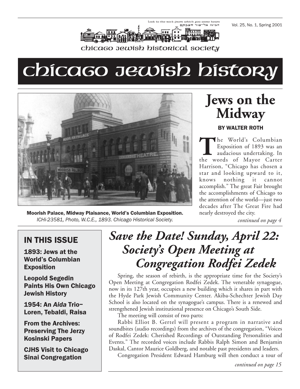 Chicago Jewish History Jews on the Midway by WALTER ROTH