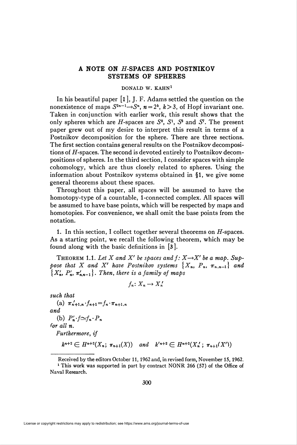 A NOTE on Ii-SPACES and POSTNIKOV SYSTEMS of SPHERES