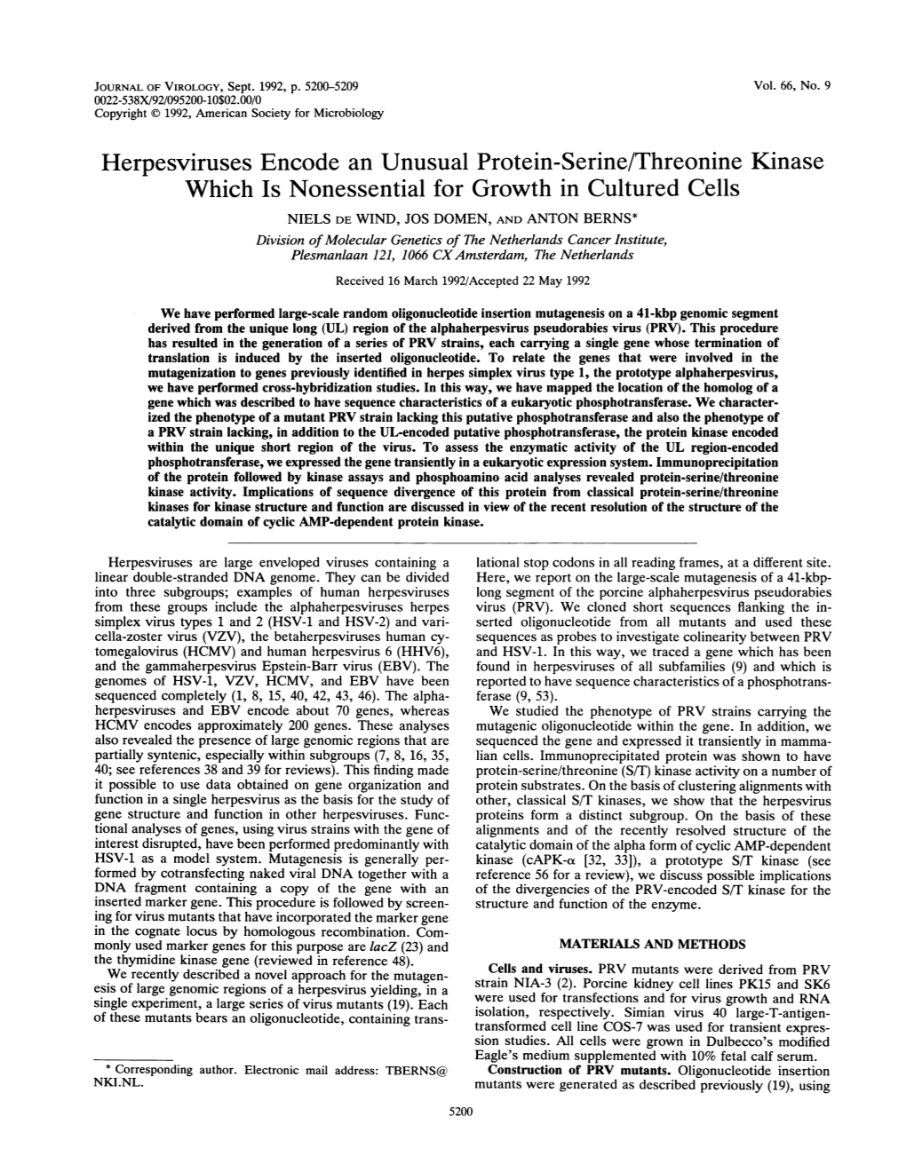 Herpesviruses Encode an Unusual Protein-Serine/Threonine Kinase