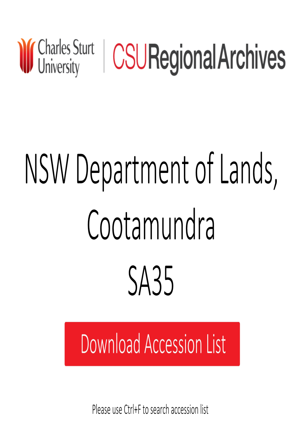 NSW Department of Lands, Cootamundra SA35