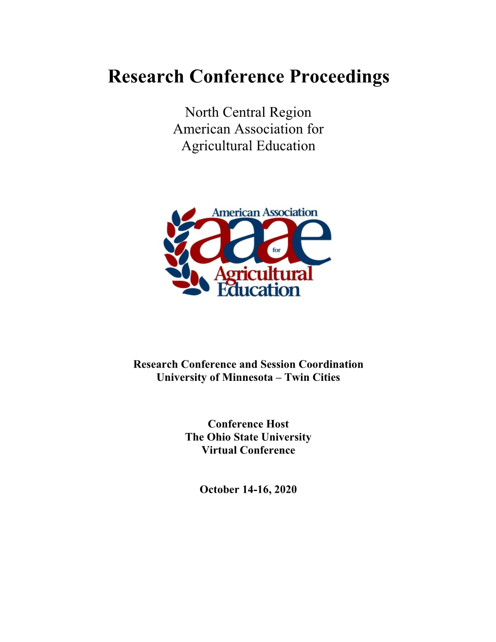 Research Conference Proceedings