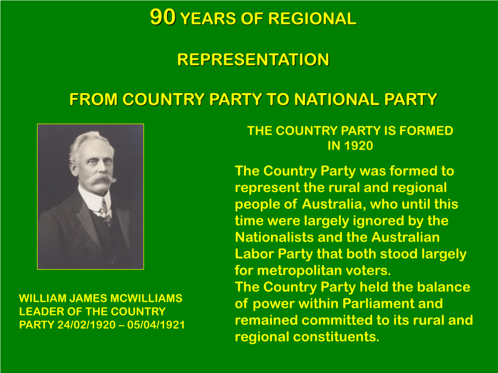 90Years of Regional Representation From