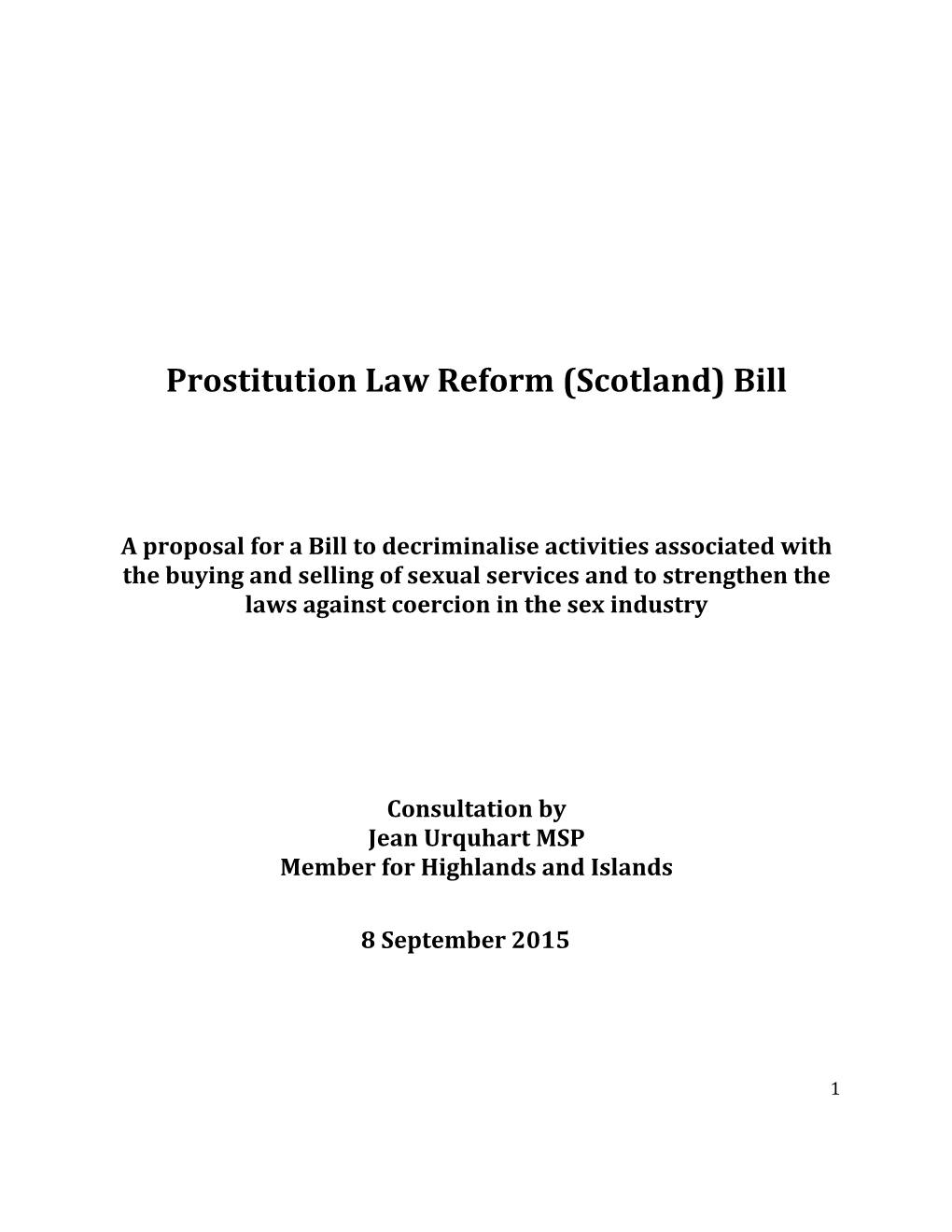 Prostitution Law Reform (Scotland) Bill