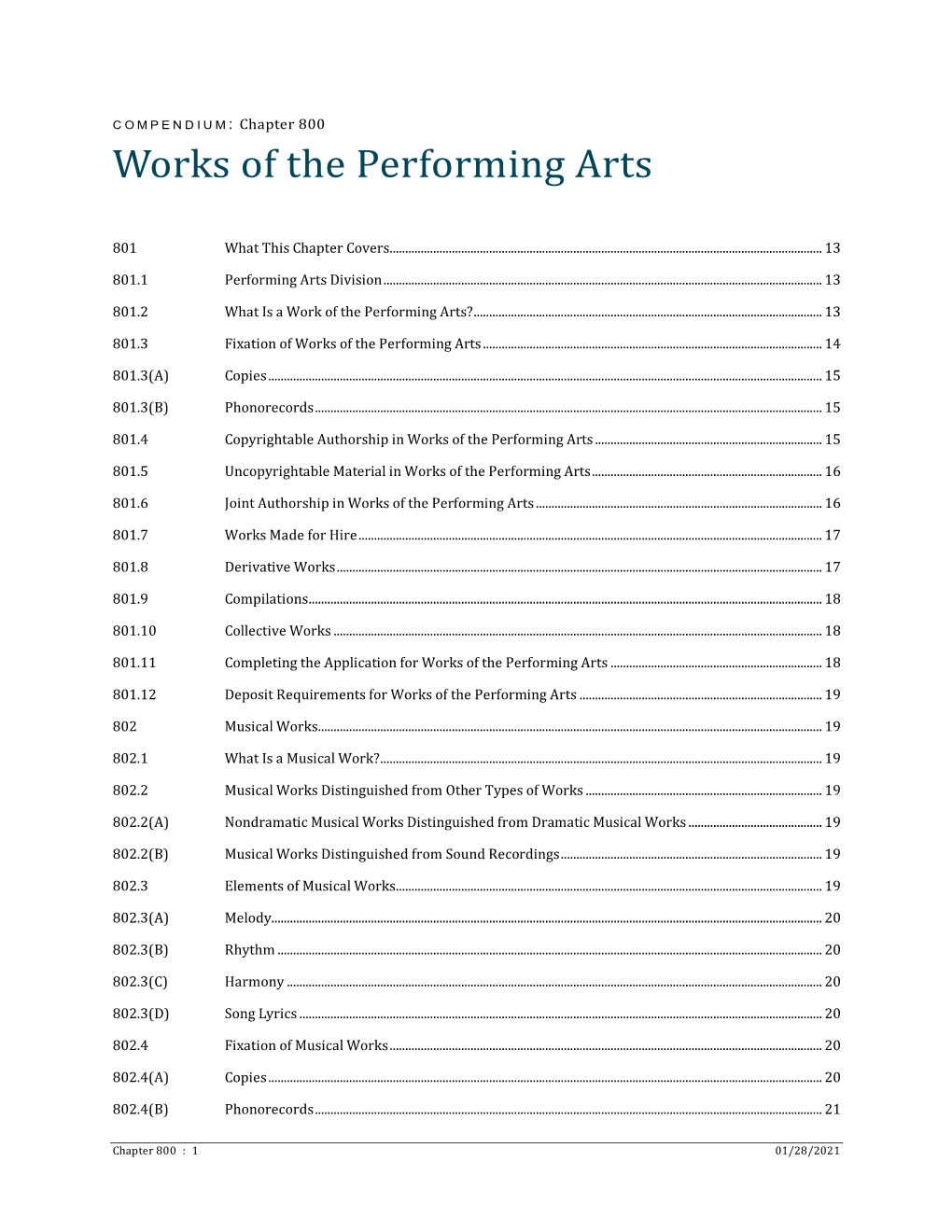 Works of the Performing Arts