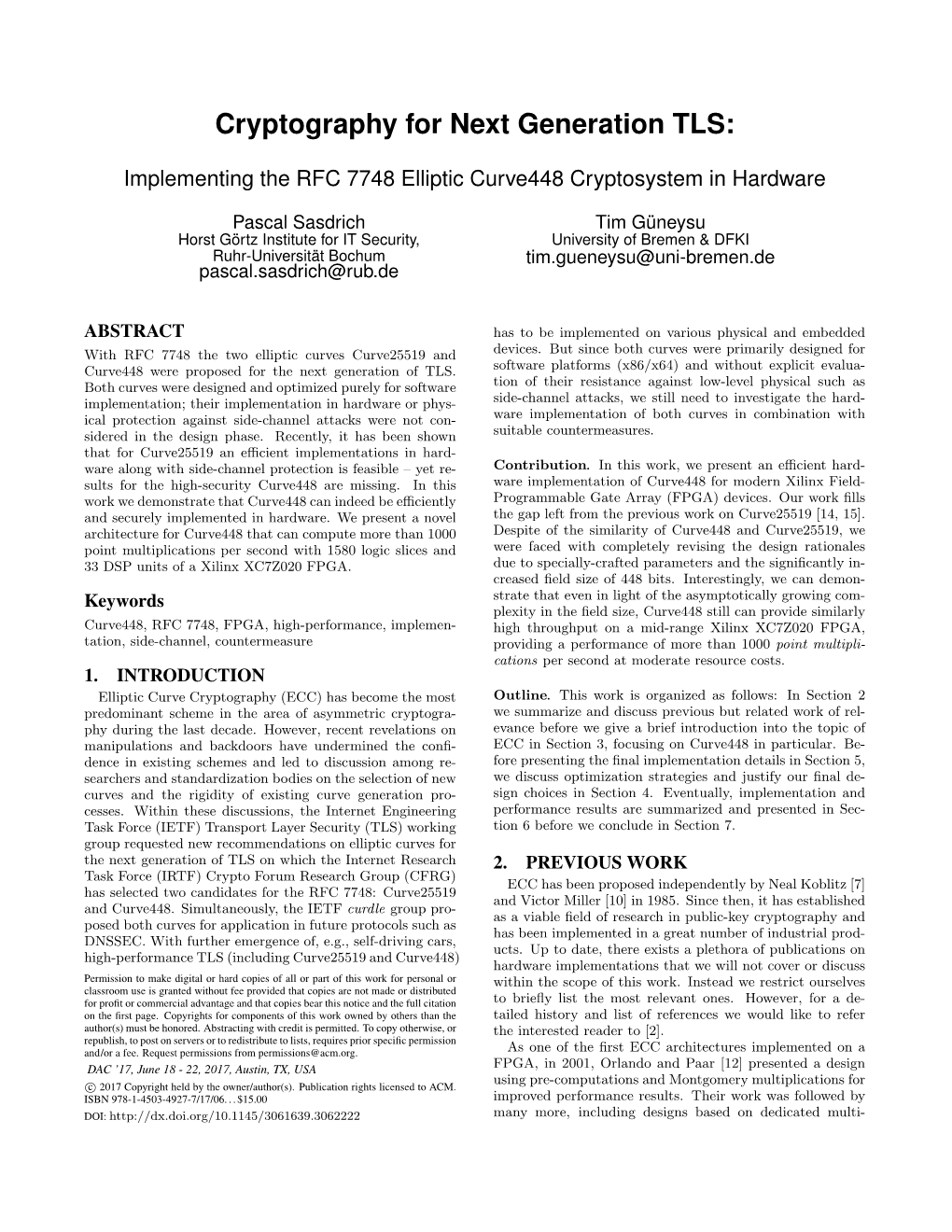 Cryptography for Next Generation TLS