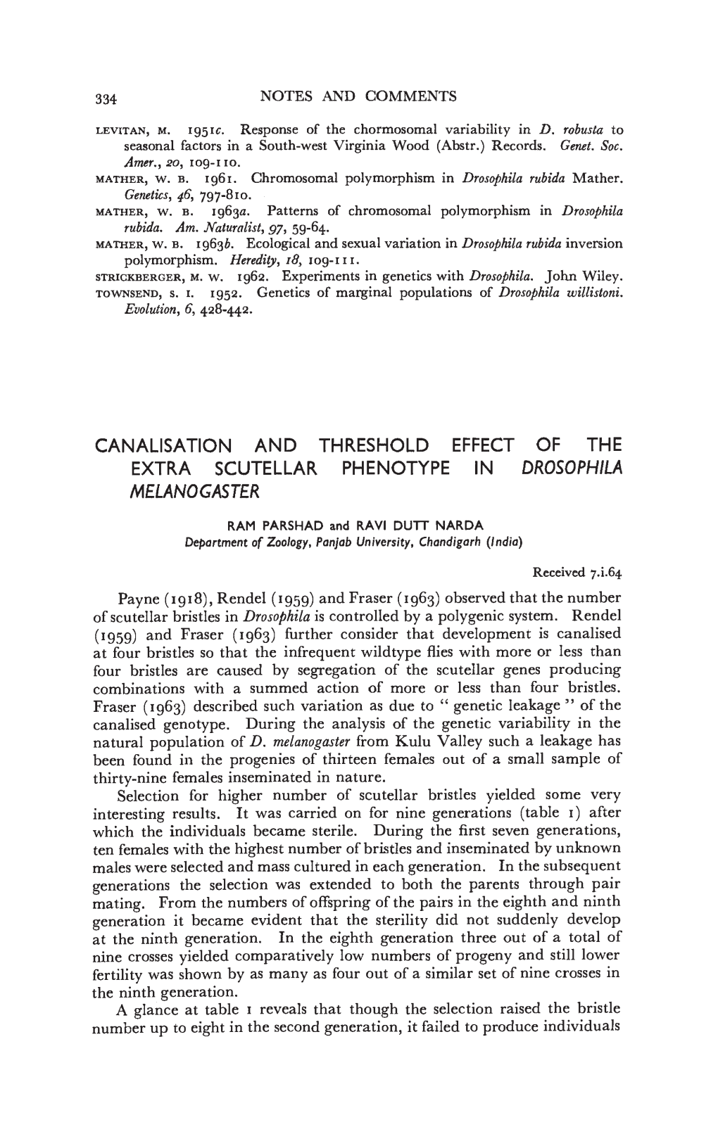 Canalisation and Threshold Effect Of