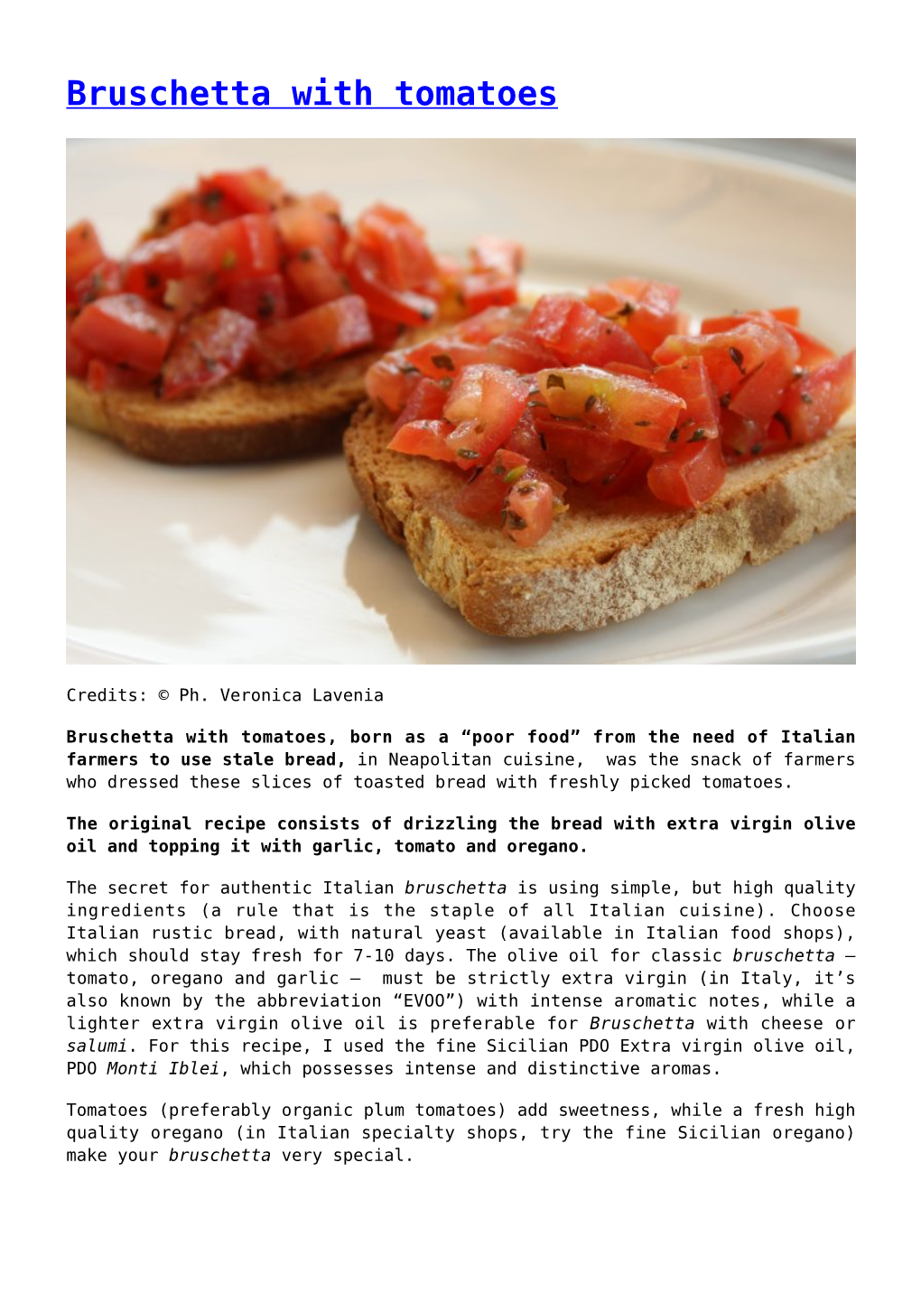 Bruschetta with Tomatoes