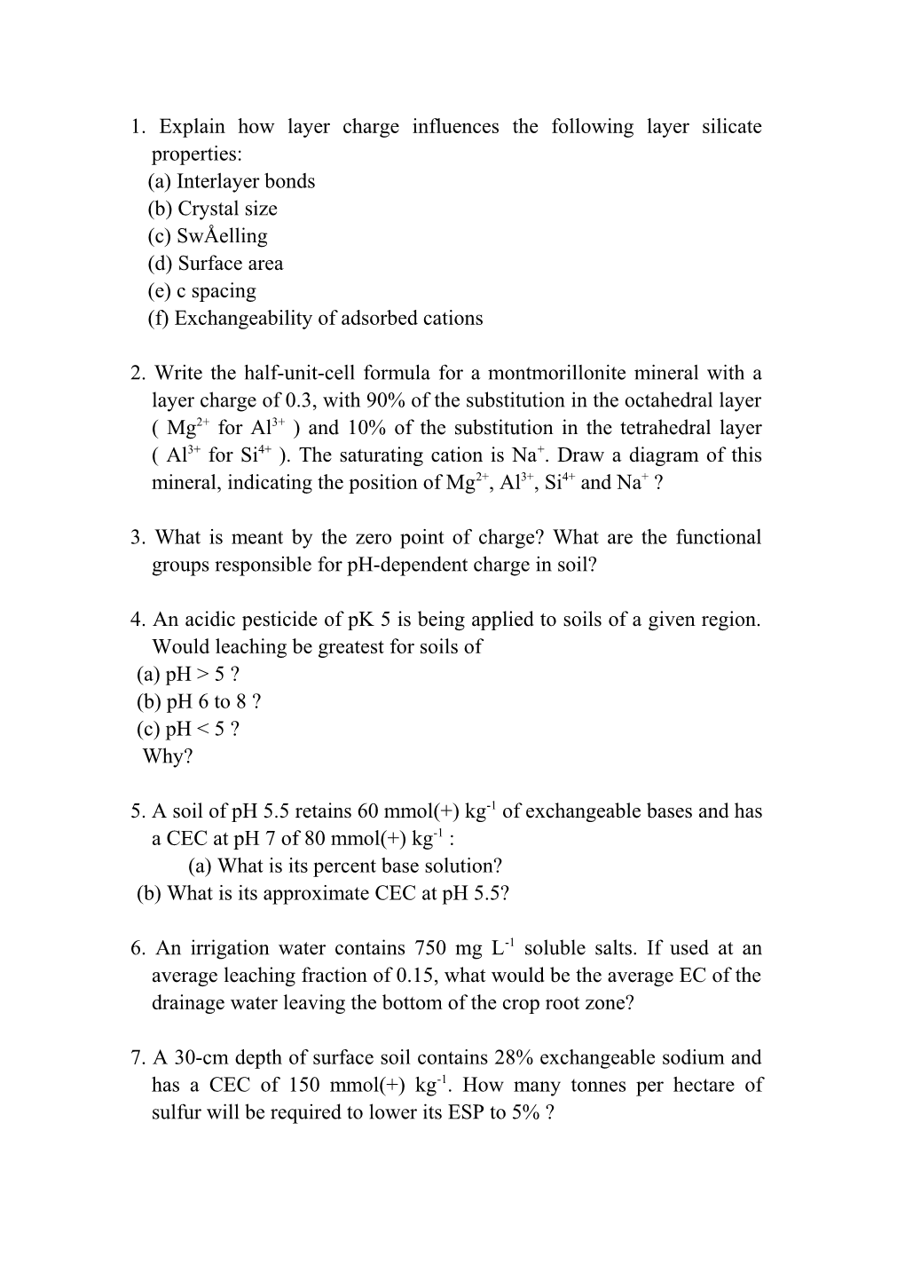 1. Try to Enumerate Typical Abundance of Primary and Secondary Minerals in Different Size