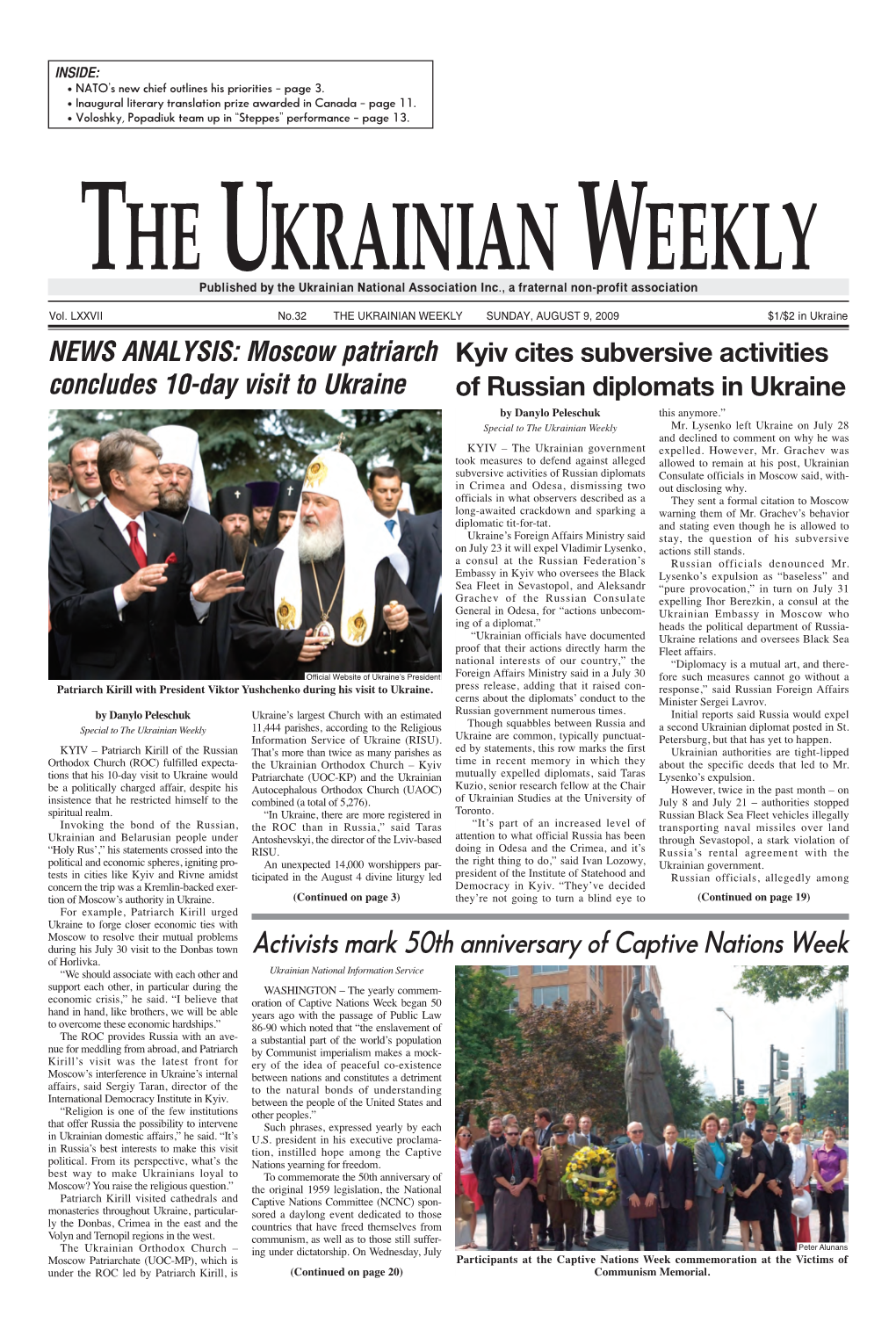 The Ukrainian Weekly 2009, No.32