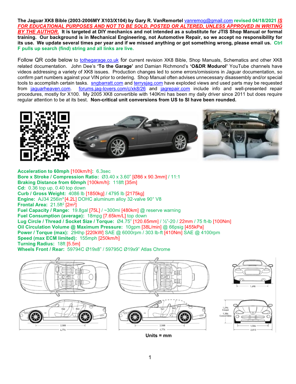 The Jaguar XK8 Bible (2003-2006MY X103/X104) by Gary R