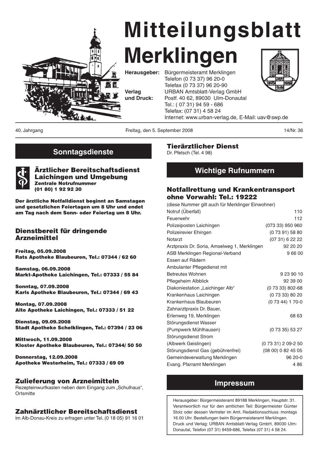 Mitteilungsblatt Merklingen