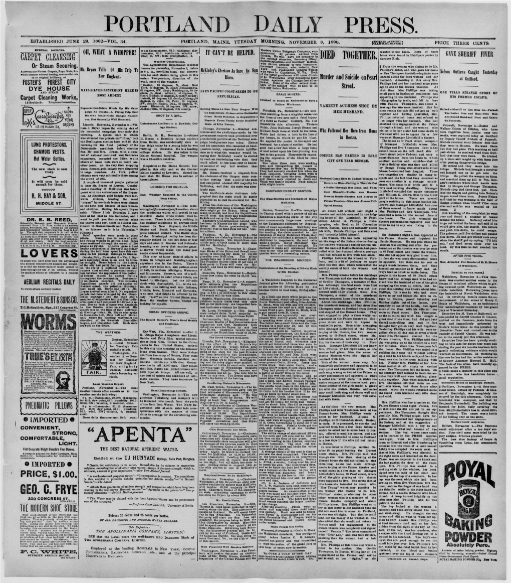 Portland Daily Press: November 3, 1896