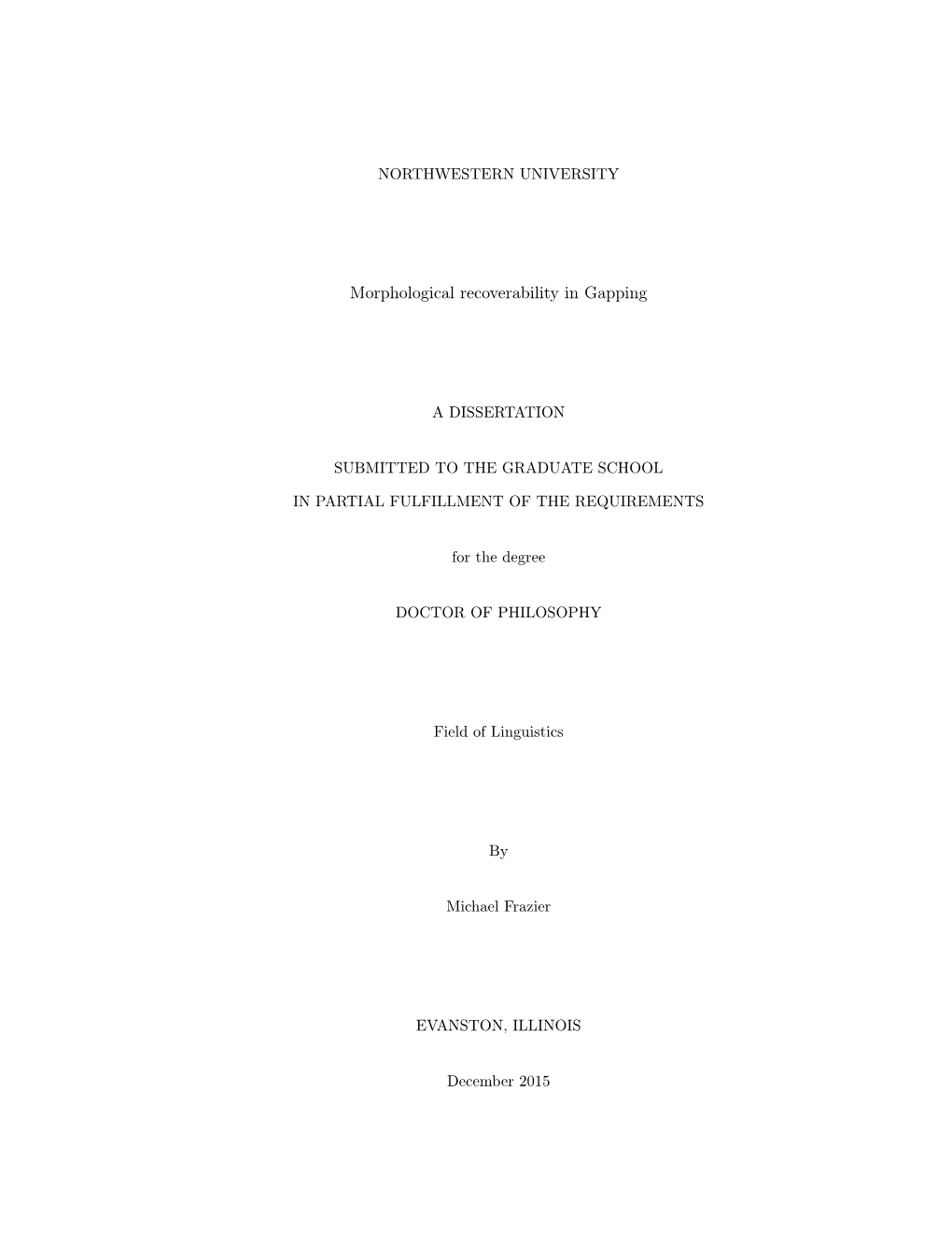 Morphological Recoverability in Gapping