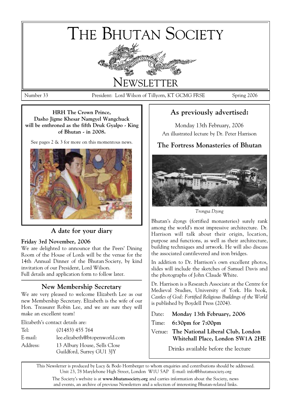 Newsletter 33 (Spring 2006)