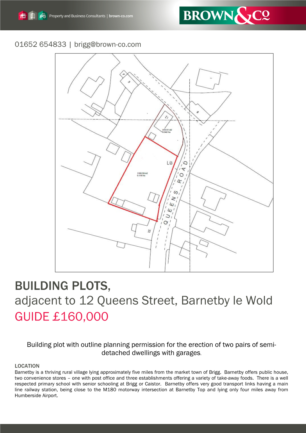 BUILDING PLOTS, Adjacent to 12 Queens Street, Barnetby Le Wold