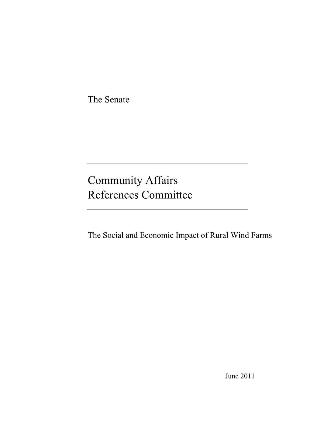 Report: the Social and Economic Impact of Rural Wind Farms