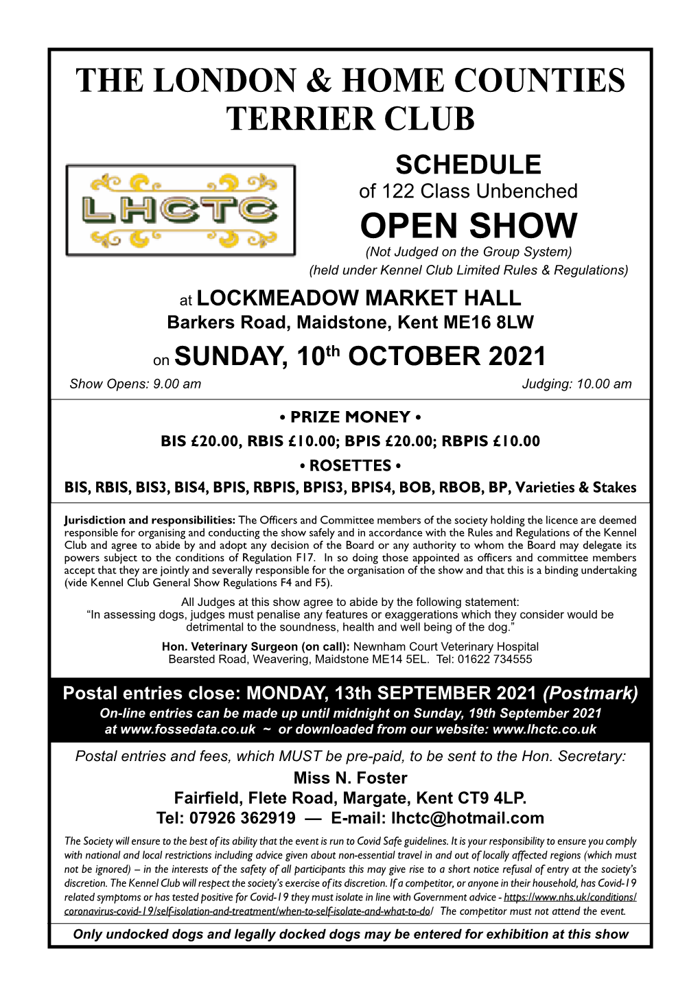 The London & Home Counties Terrier Club Open Show