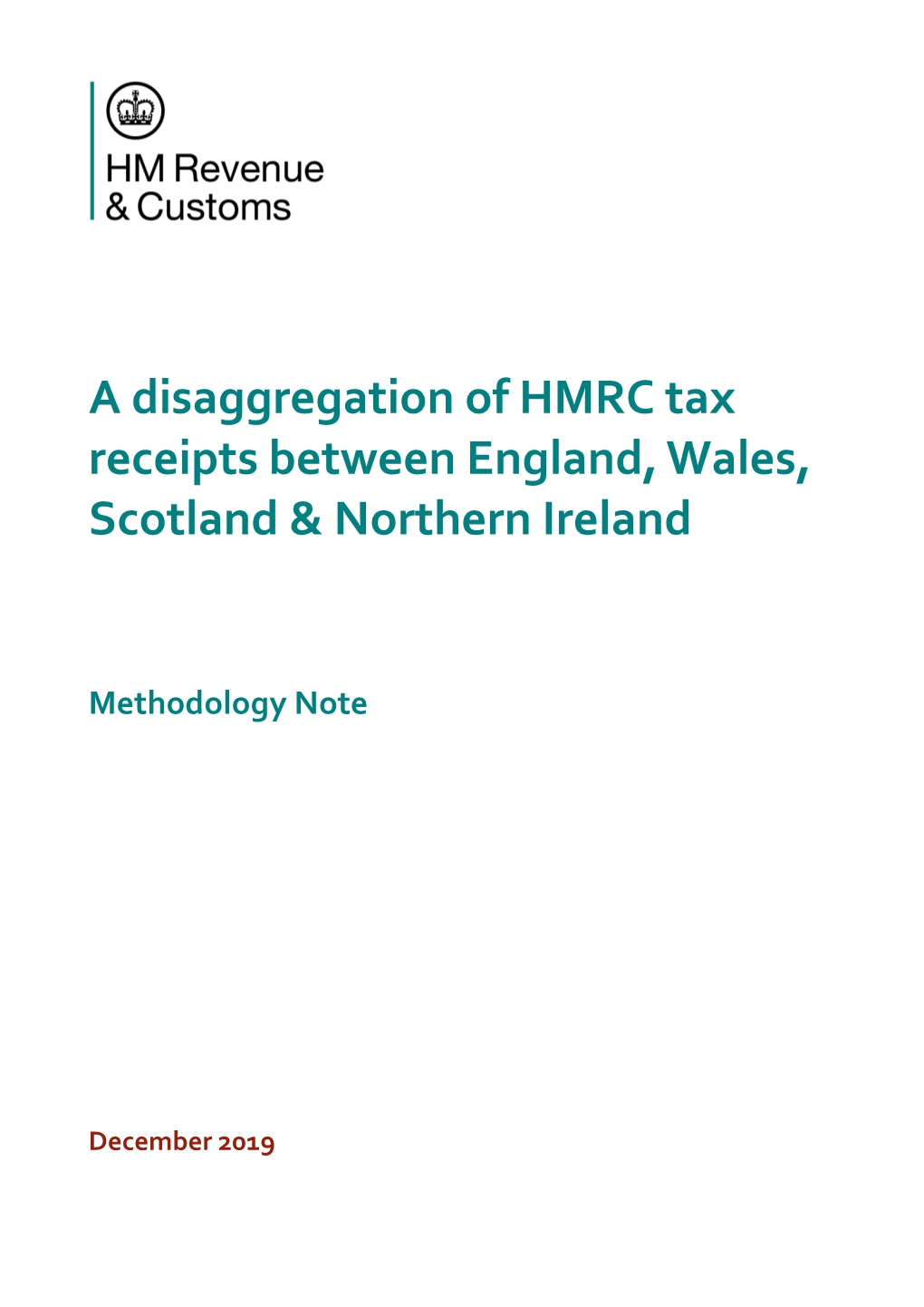 HMRC Tax Receipts Split by England, Wales, Scotland and Northern Ireland