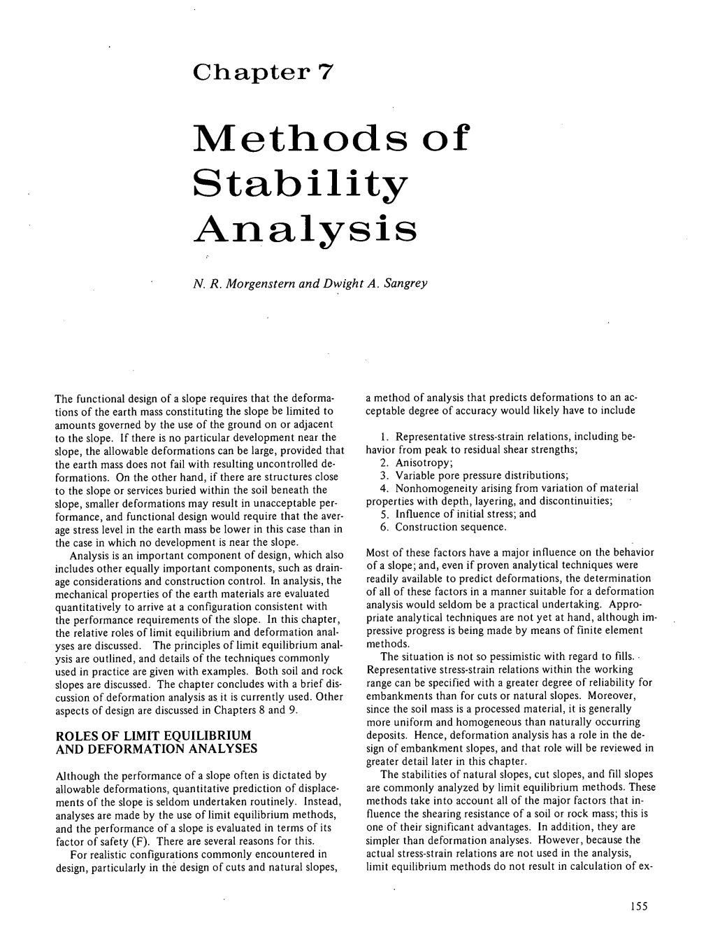 Methods of Stability Analysis